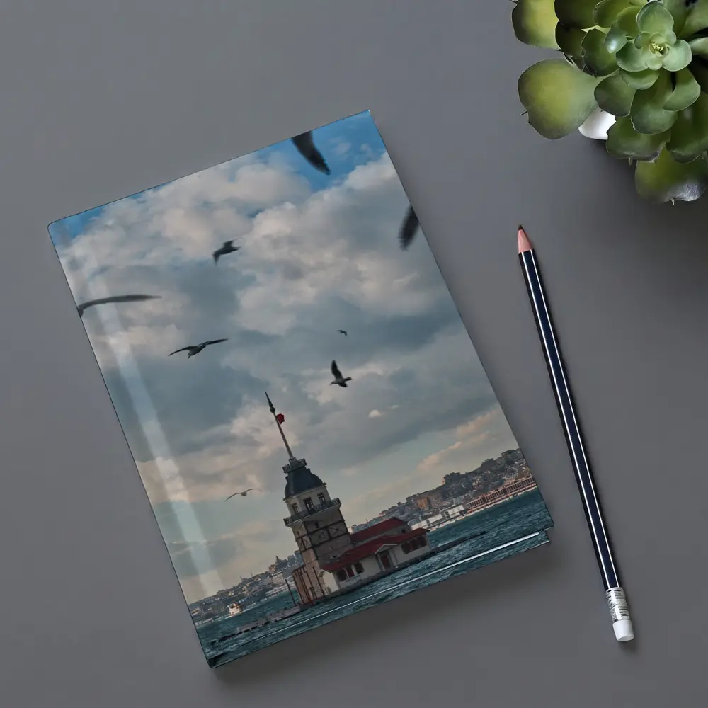 Maiden Tower Istanbul Bosphorus Seagulls Sky – Notebooks