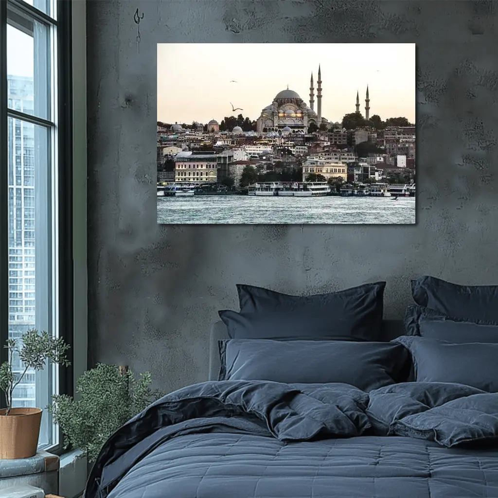 Suleymaniye Mosque Istanbul Bosphorus Waterfront View – Wall Art