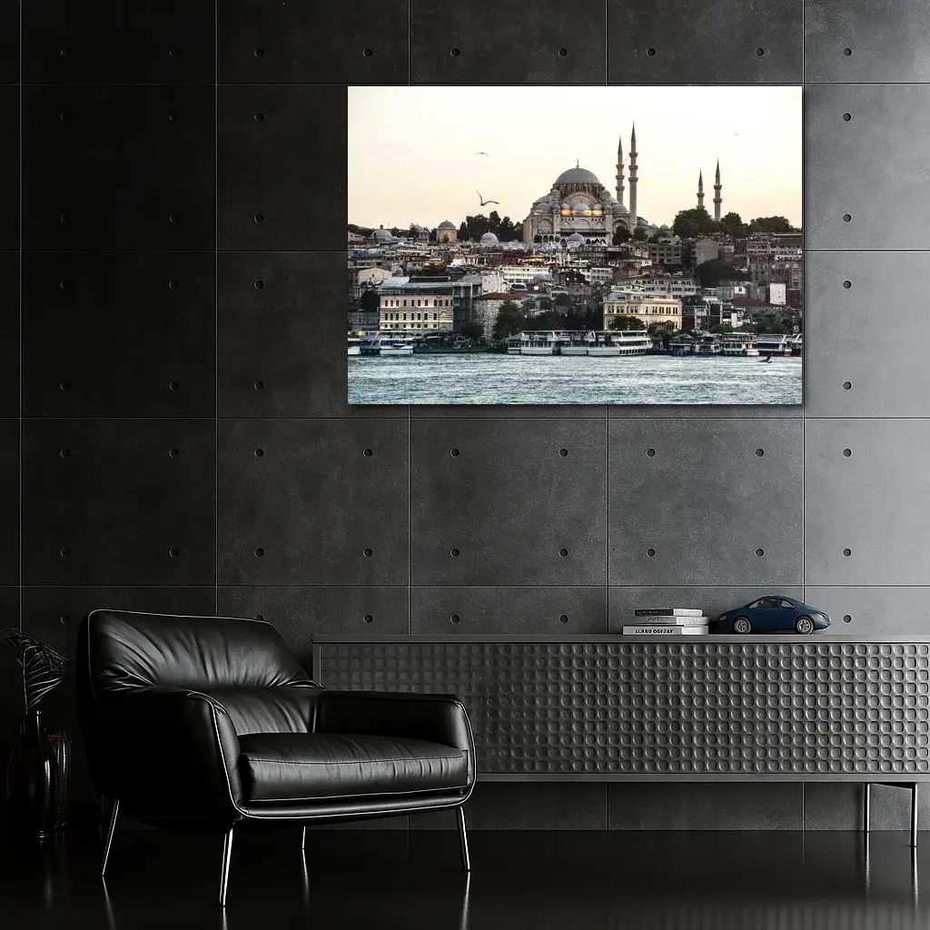 Suleymaniye Mosque Istanbul Bosphorus Waterfront View – Wall Art