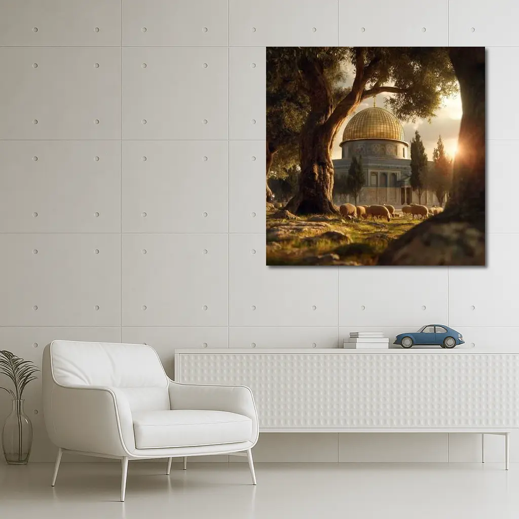 Dome of the Rock Jerusalem Sheep Grazing – Wall Art