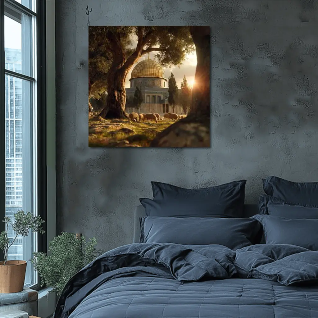 Dome of the Rock Jerusalem Sheep Grazing – Wall Art