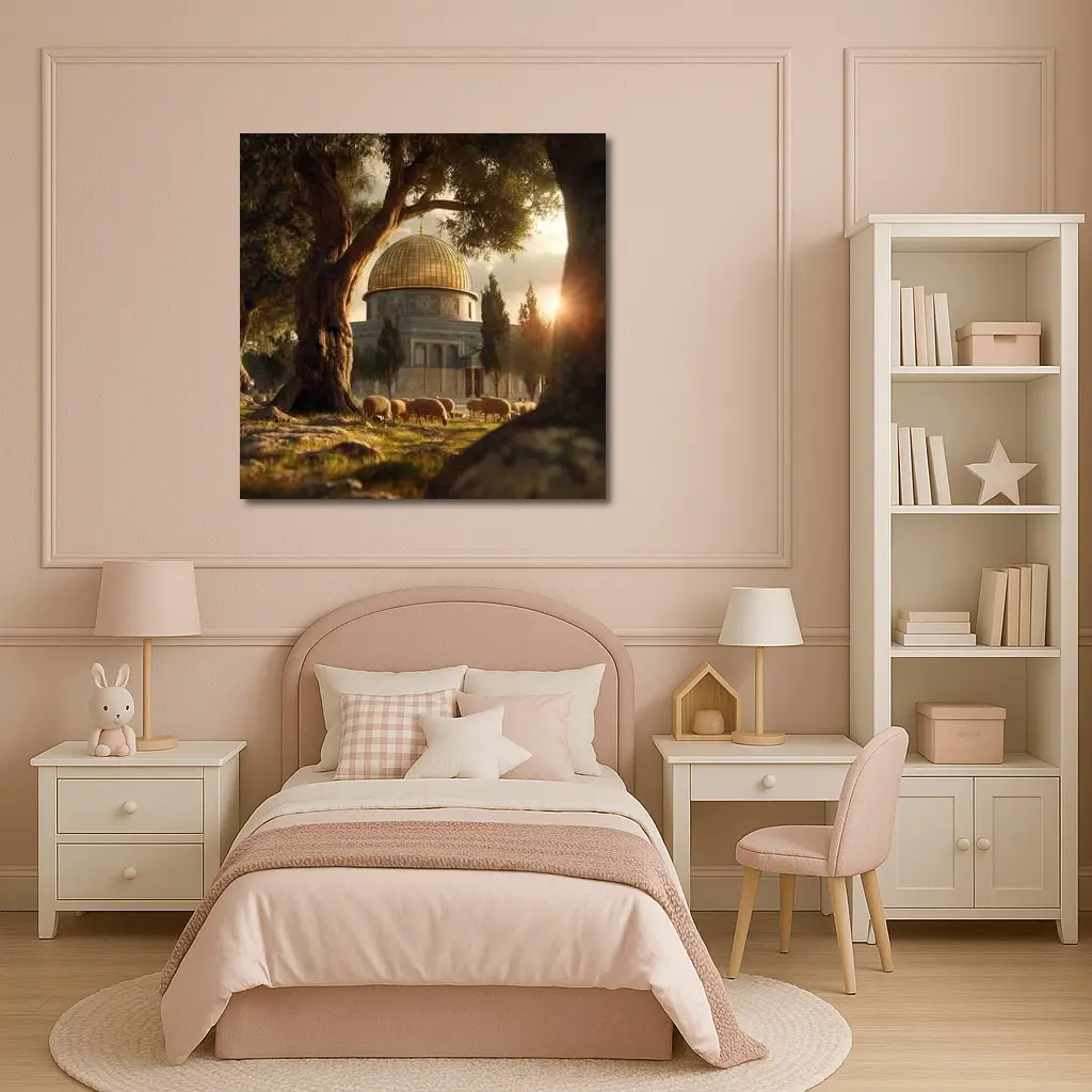 Dome of the Rock Jerusalem Sheep Grazing – Wall Art