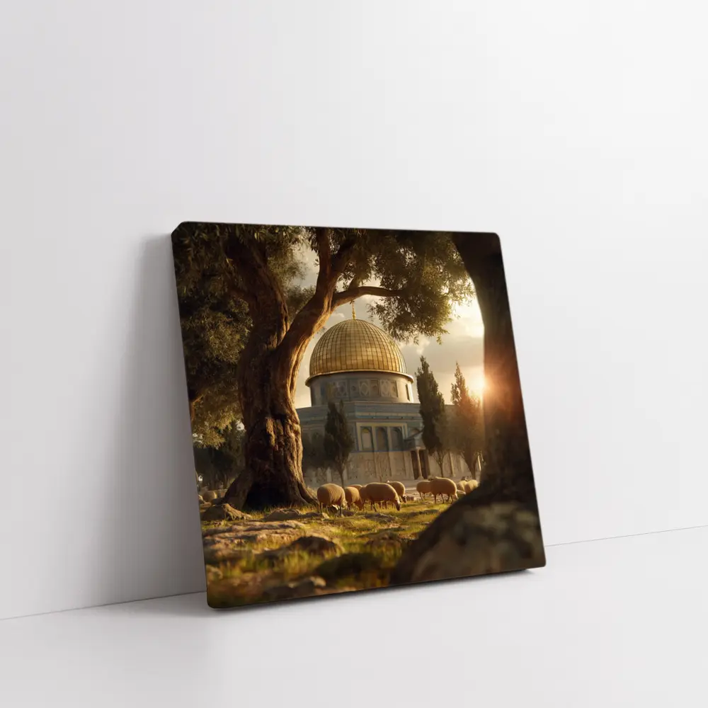 Dome of the Rock Jerusalem Sheep Grazing – Wall Art