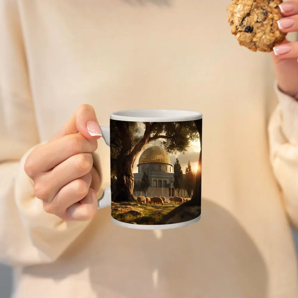 Dome of the Rock Jerusalem Sheep Grazing – Mugs
