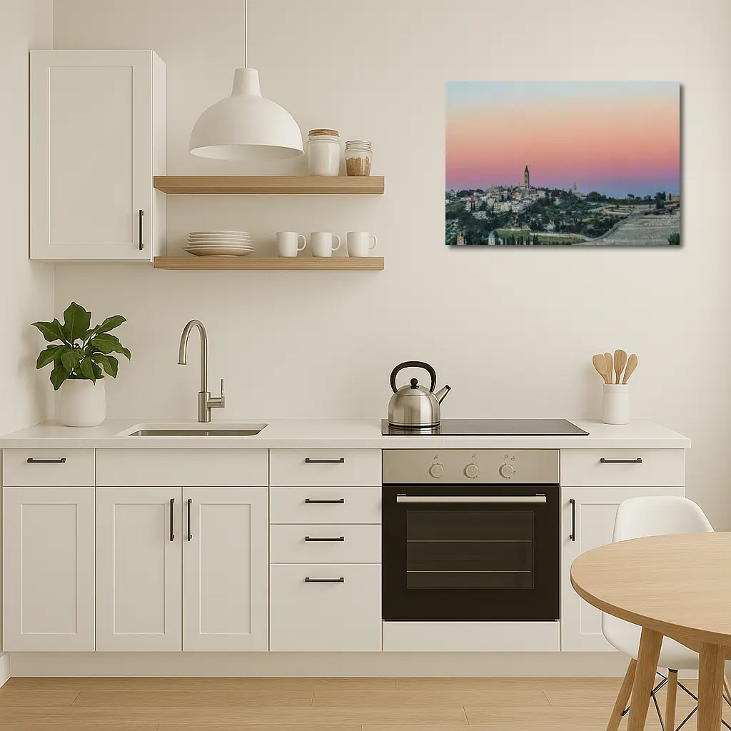 Jerusalem Skyline at Pink Dusk Sunset – Wall Art