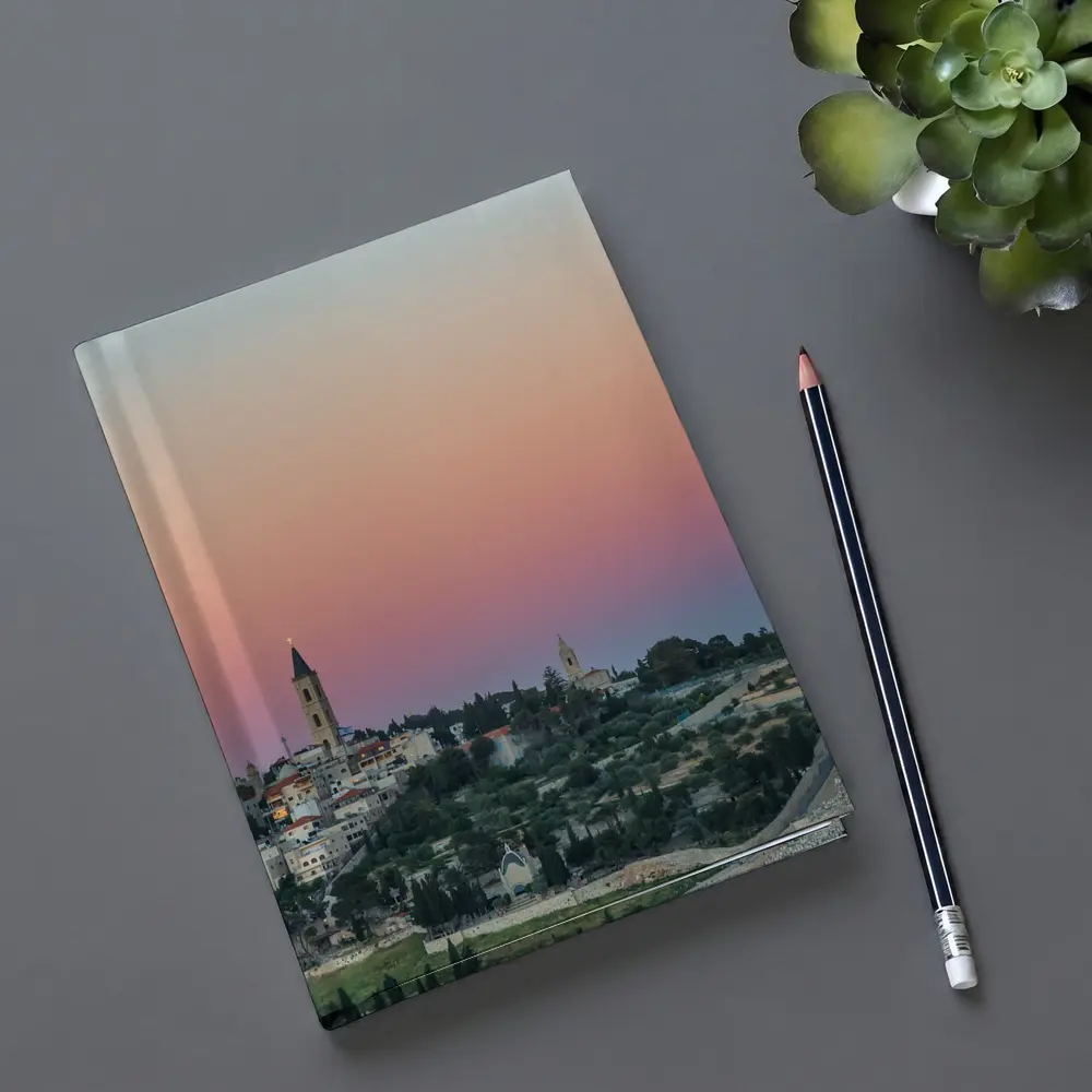 Jerusalem Skyline at Pink Dusk Sunset – Notebooks