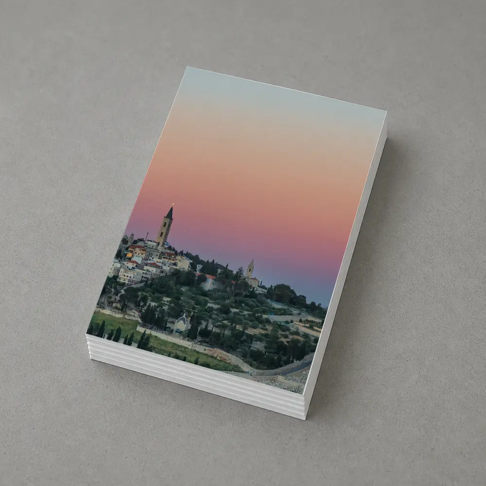 Jerusalem Skyline at Pink Dusk Sunset – Postcards