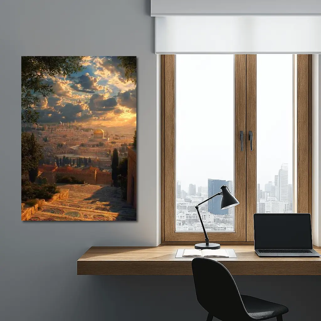 Jerusalem Dome of the Rock Golden Sunset – Wall Art