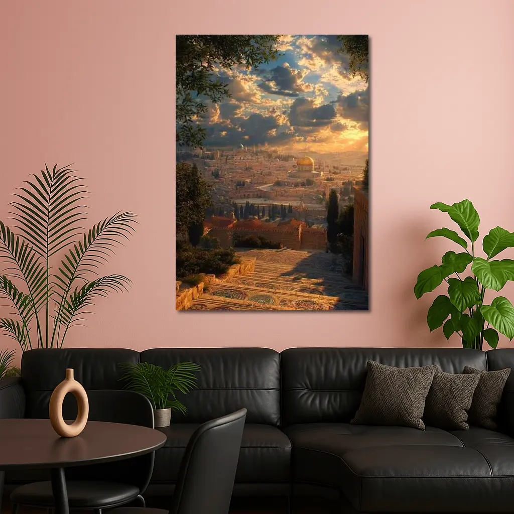 Jerusalem Dome of the Rock Golden Sunset – Wall Art