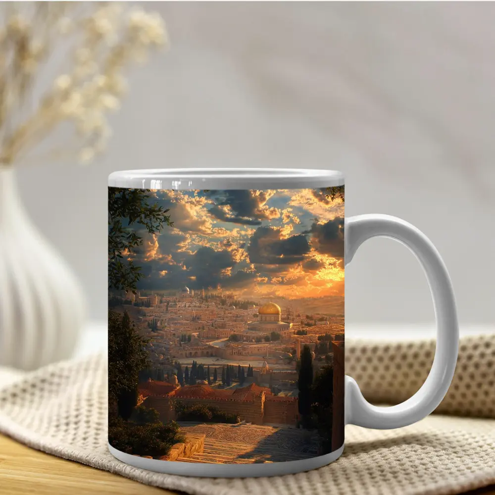Jerusalem Dome of the Rock Golden Sunset – Mugs