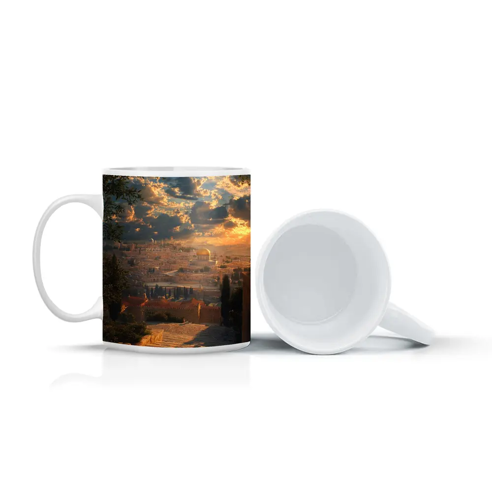 Jerusalem Dome of the Rock Golden Sunset – Mugs