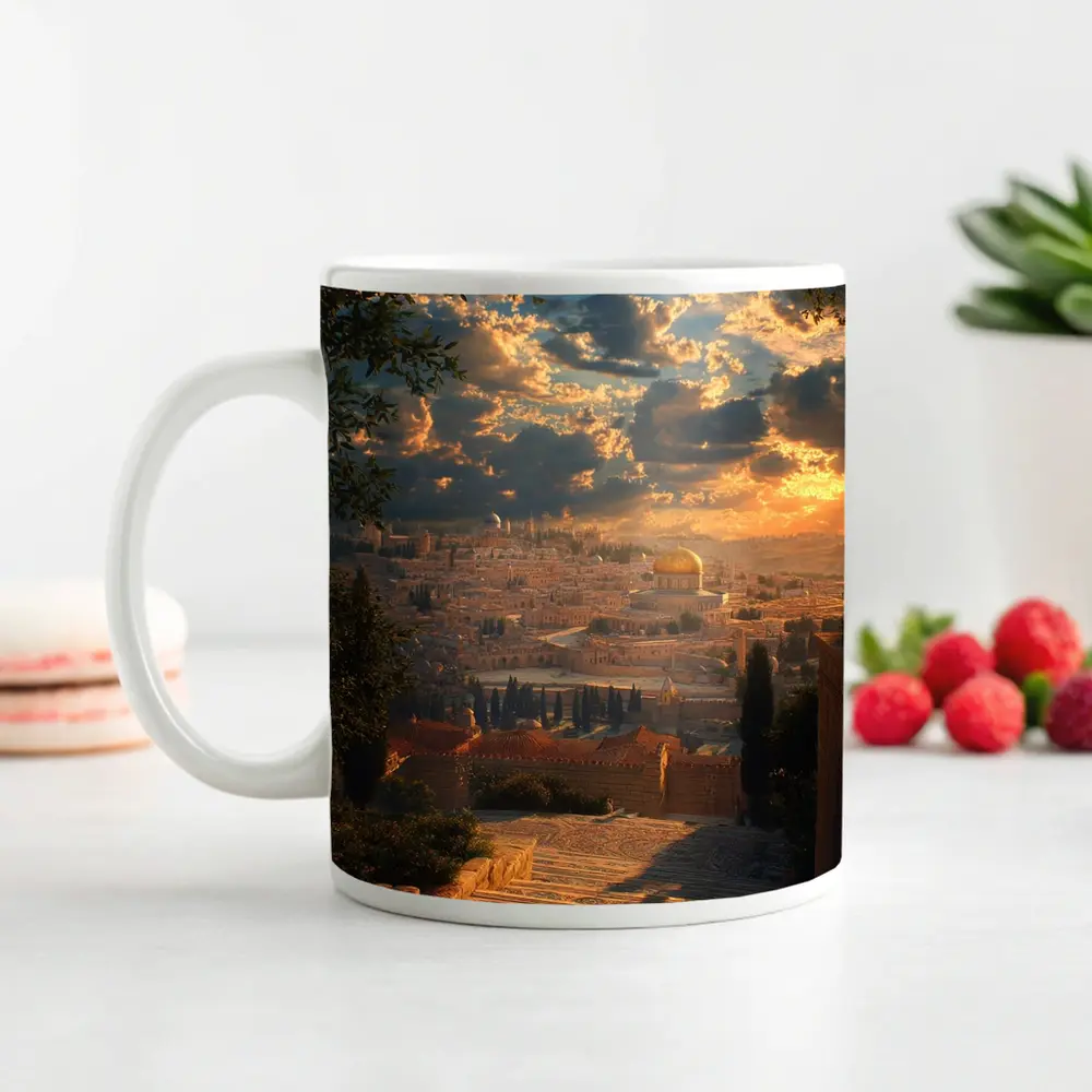 Jerusalem Dome of the Rock Golden Sunset – Mugs