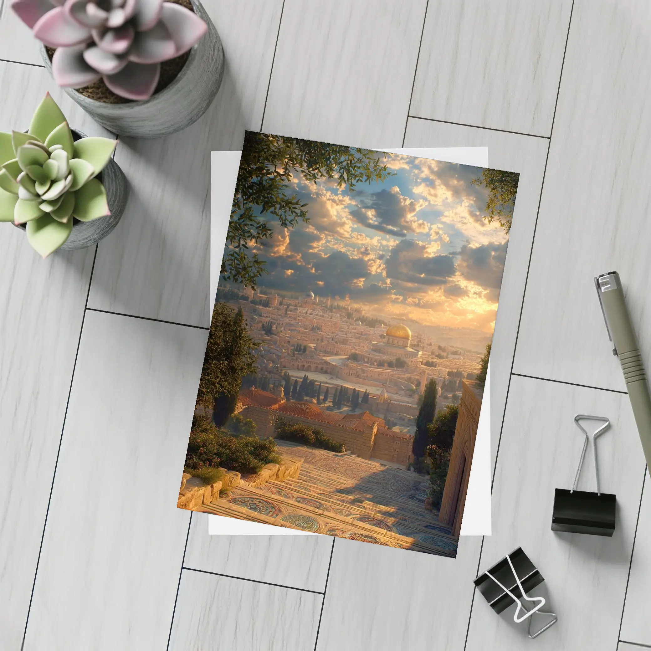Jerusalem Dome of the Rock Golden Sunset – Postcards