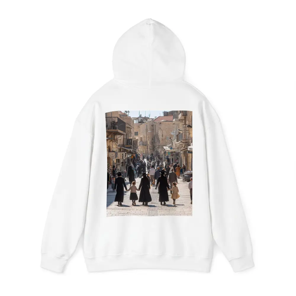 Orthodox Jewish Families Walking Jerusalem Old City Street – Hoodies
