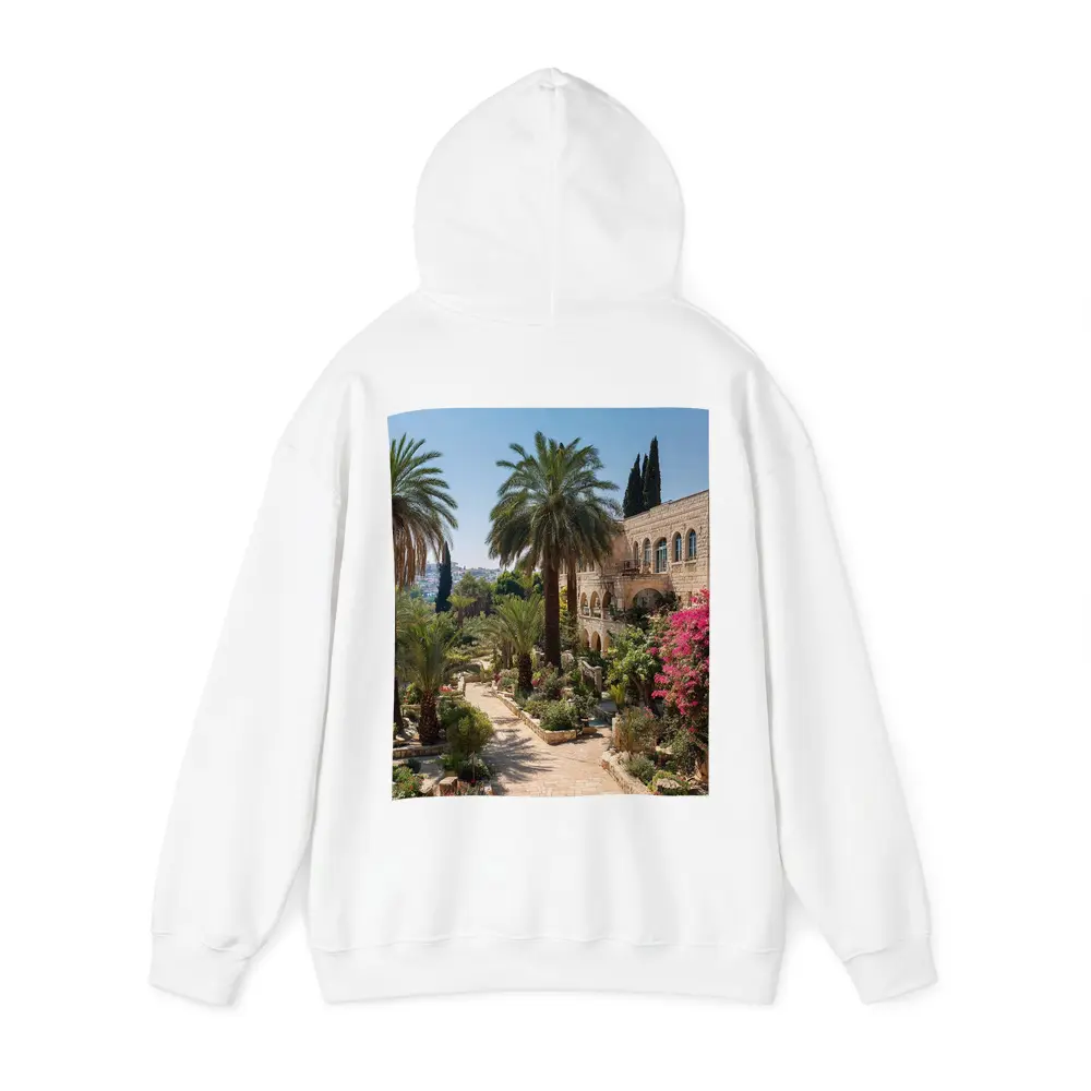 Jerusalem Stone Garden Path Palm Trees – Hoodies