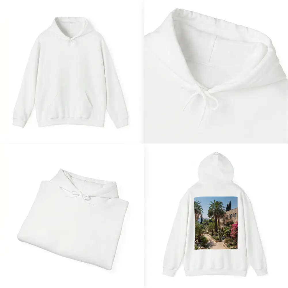 Jerusalem Stone Garden Path Palm Trees – Hoodies