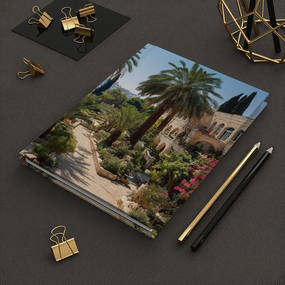 Jerusalem Stone Garden Path Palm Trees – Notebooks