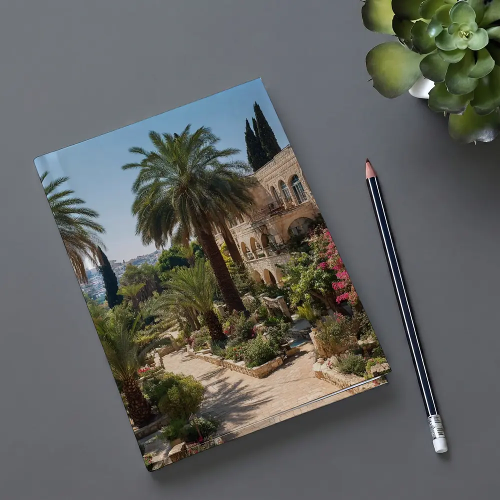 Jerusalem Stone Garden Path Palm Trees – Notebooks