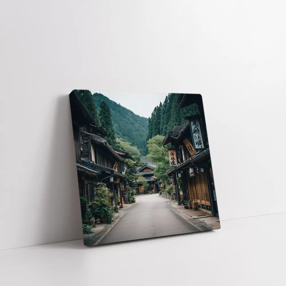 Old Japanese Village Street Mountain Forest – Wall Art