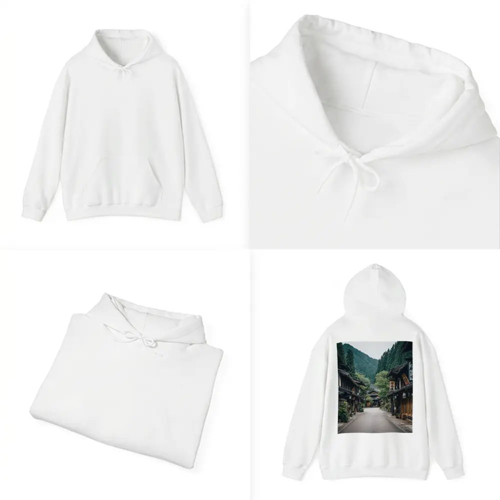 Old Japanese Village Street Mountain Forest – Hoodies