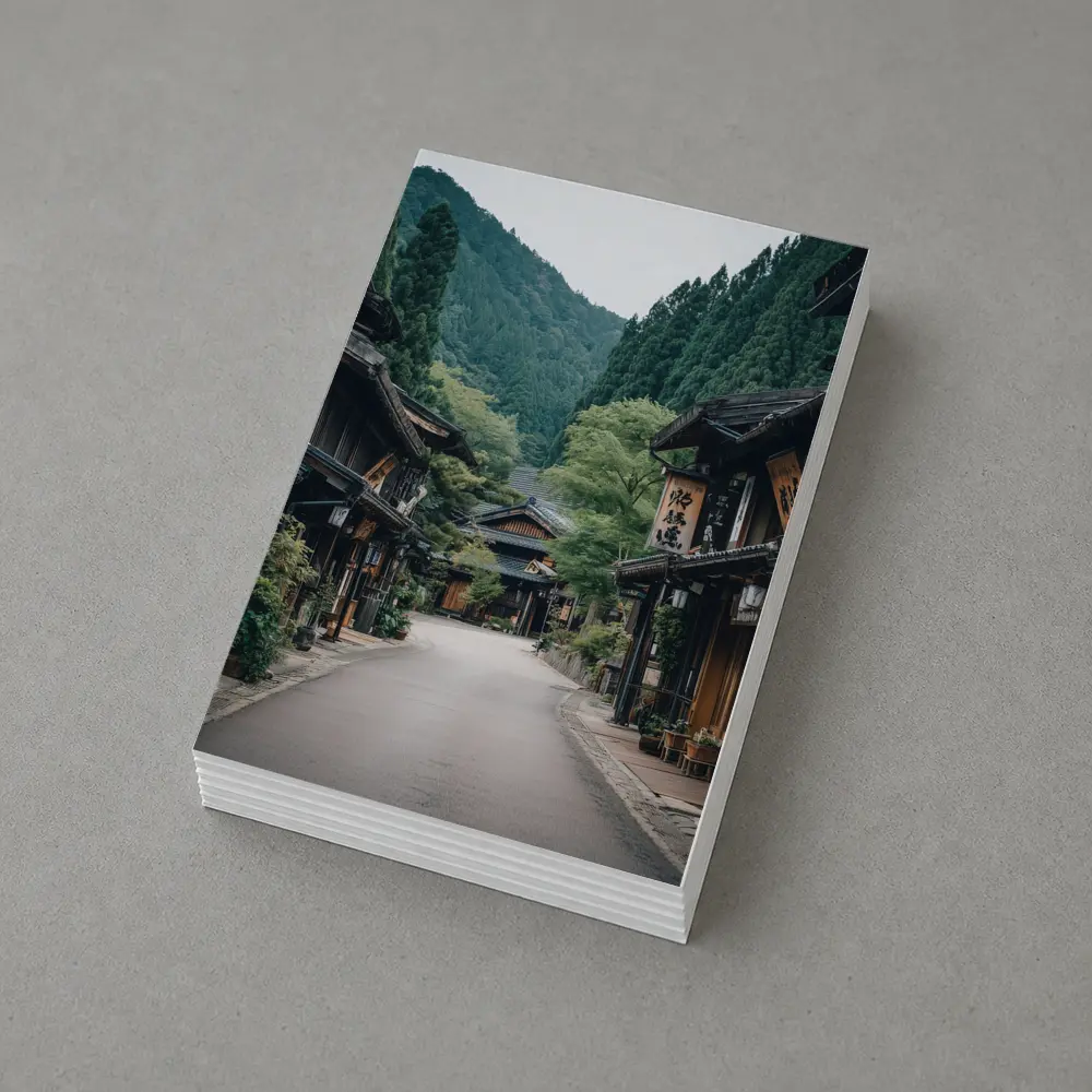Old Japanese Village Street Mountain Forest – Postcards