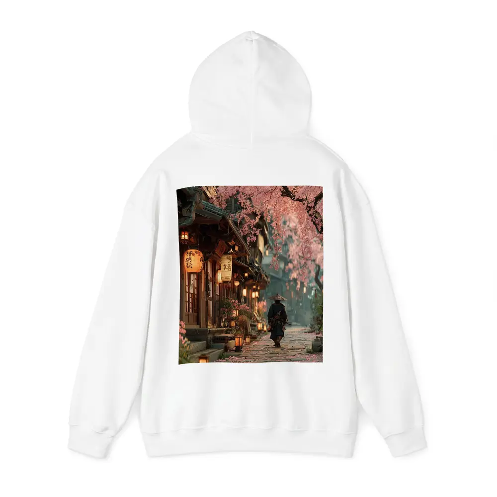 Samurai Walking Cherry Blossom Japanese Street – Hoodies