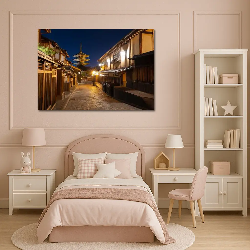 Kyoto Night Street Yasaka Pagoda Japan – Wall Art