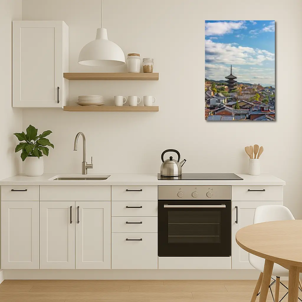 Kyoto Japan Pagoda Rooftops Blue Sky – Wall Art