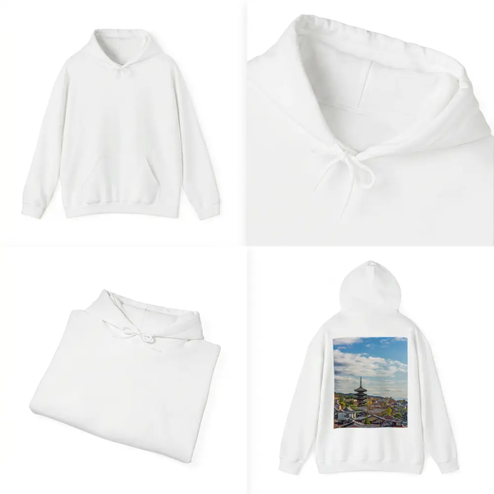 Kyoto Japan Pagoda Rooftops Blue Sky – Hoodies