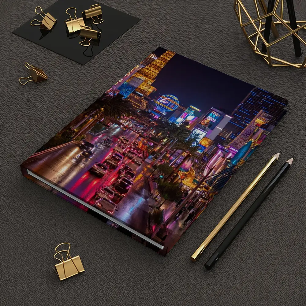 Las Vegas Strip Glowing Neon Night Scene – Notebooks