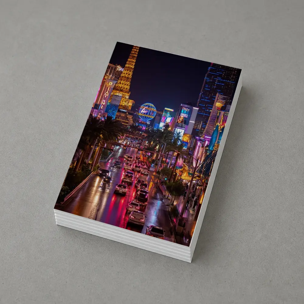 Las Vegas Strip Glowing Neon Night Scene – Postcards