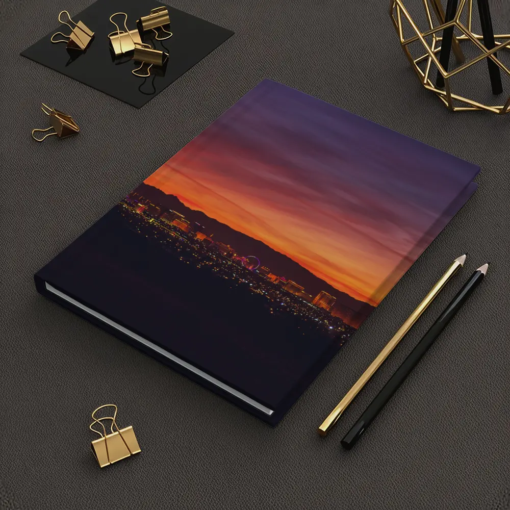 Las Vegas Skyline Fiery Sunset Purple Sky – Notebooks