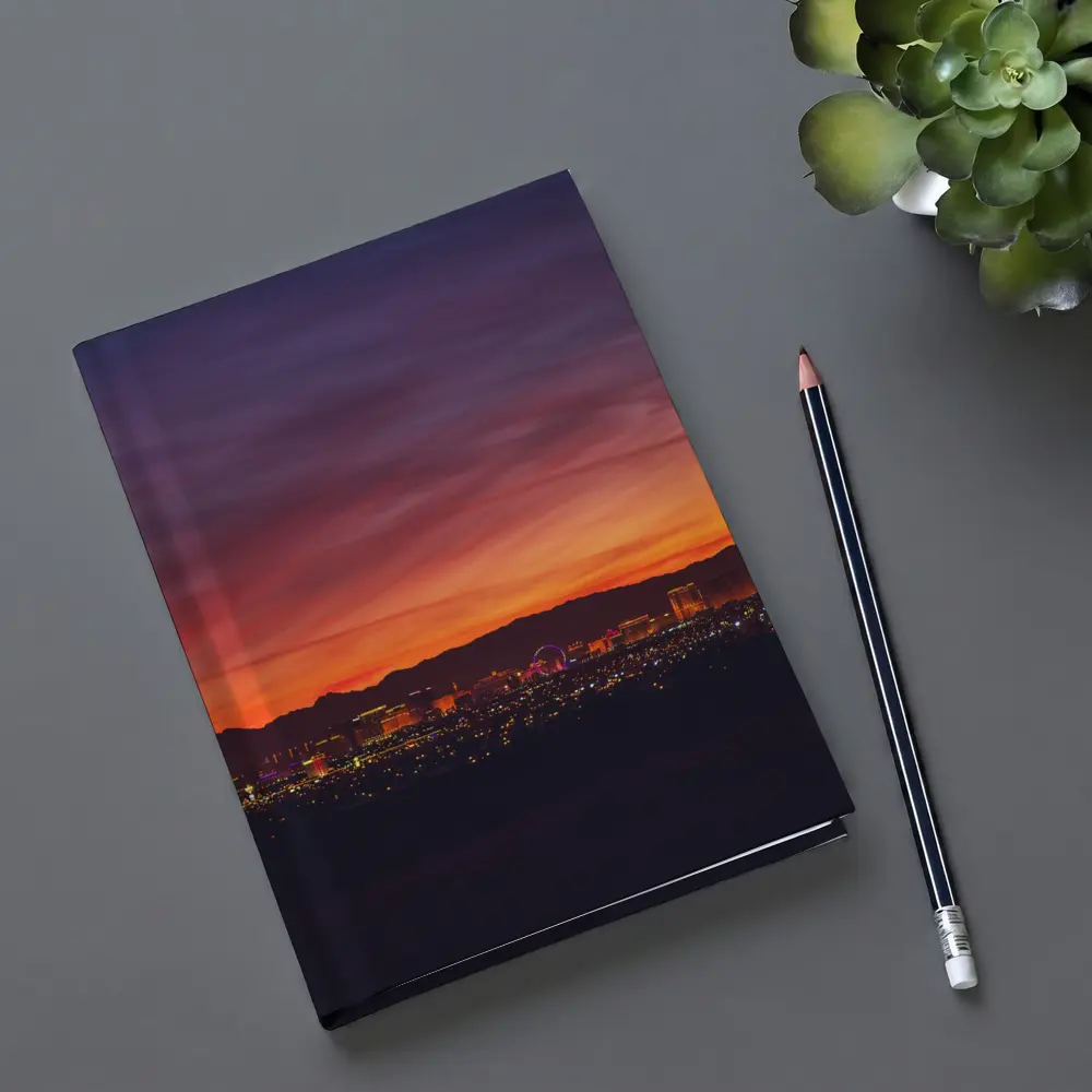 Las Vegas Skyline Fiery Sunset Purple Sky – Notebooks