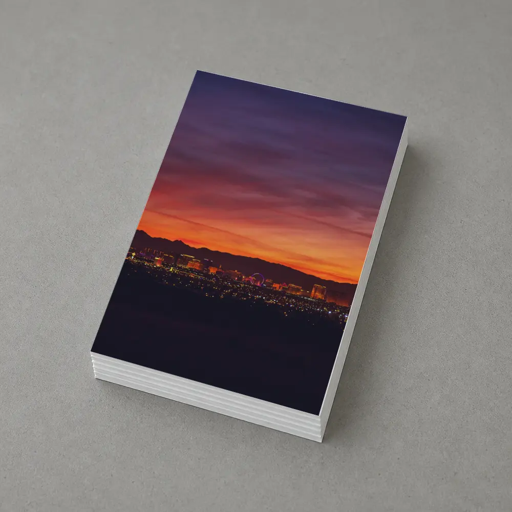 Las Vegas Skyline Fiery Sunset Purple Sky – Postcards