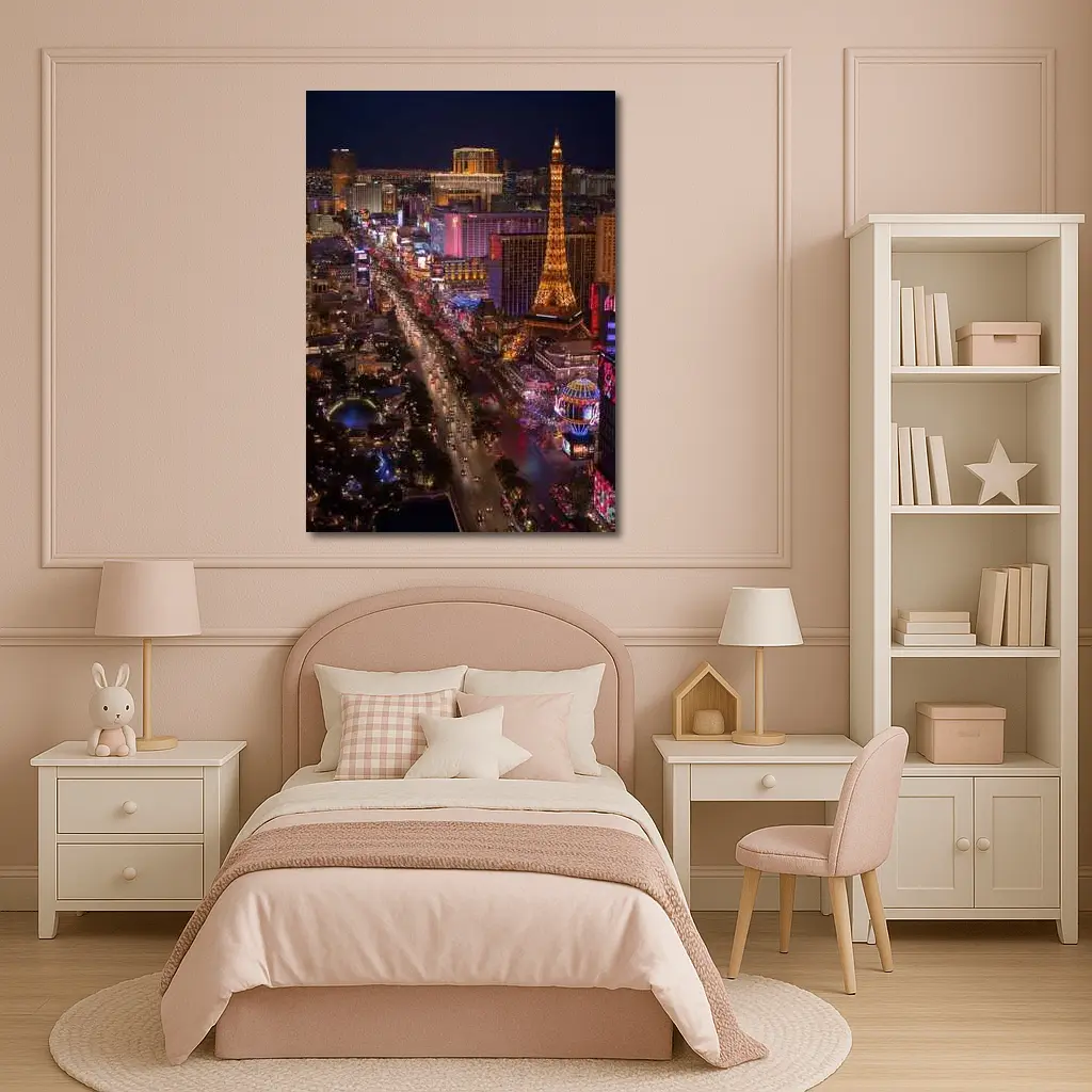 Las Vegas Strip Aerial Night City View – Wall Art