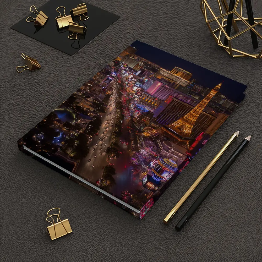 Las Vegas Strip Aerial Night City View – Notebooks