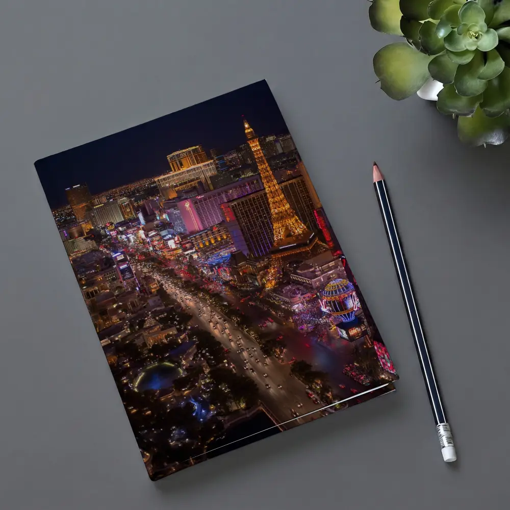 Las Vegas Strip Aerial Night City View – Notebooks