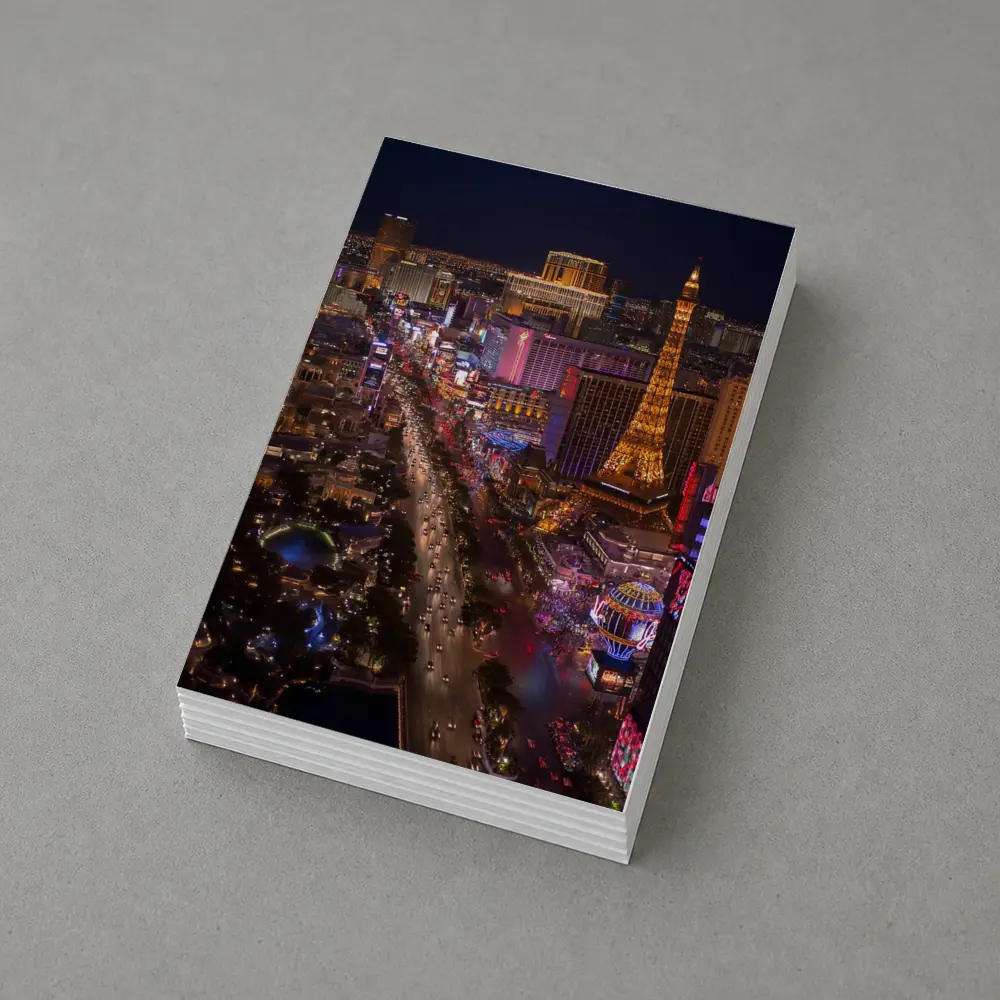 Las Vegas Strip Aerial Night City View – Postcards