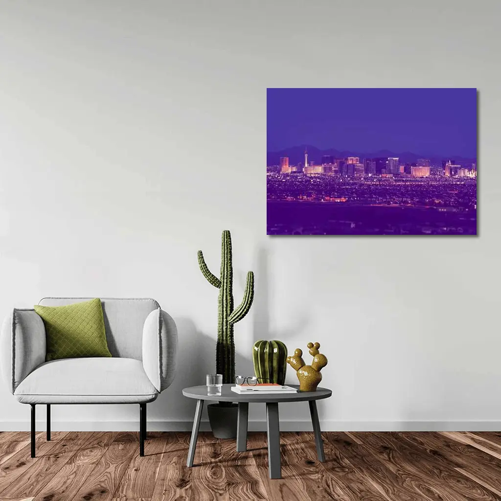 Las Vegas Strip Skyline Purple Night View – Wall Art