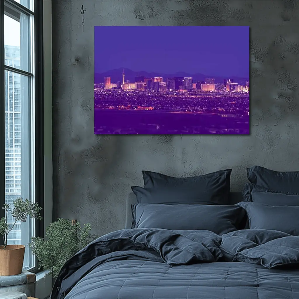 Las Vegas Strip Skyline Purple Night View – Wall Art