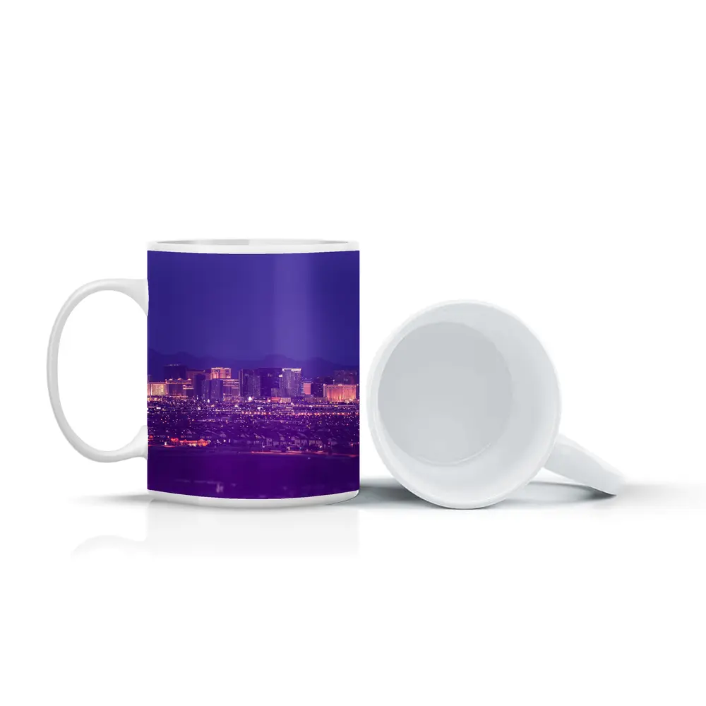 Las Vegas Strip Skyline Purple Night View – Mugs