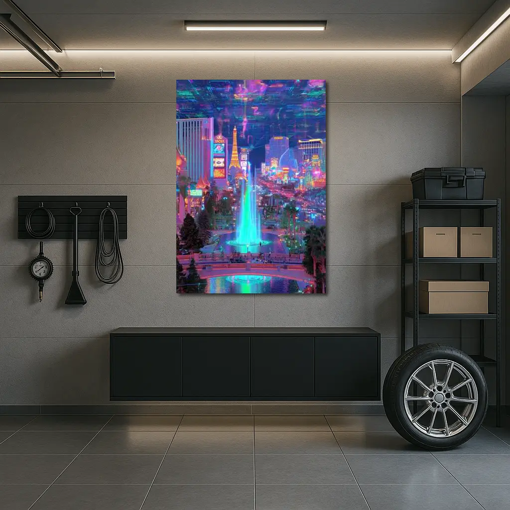 Las Vegas Strip Neon Cyberpunk Night Fantasy – Wall Art