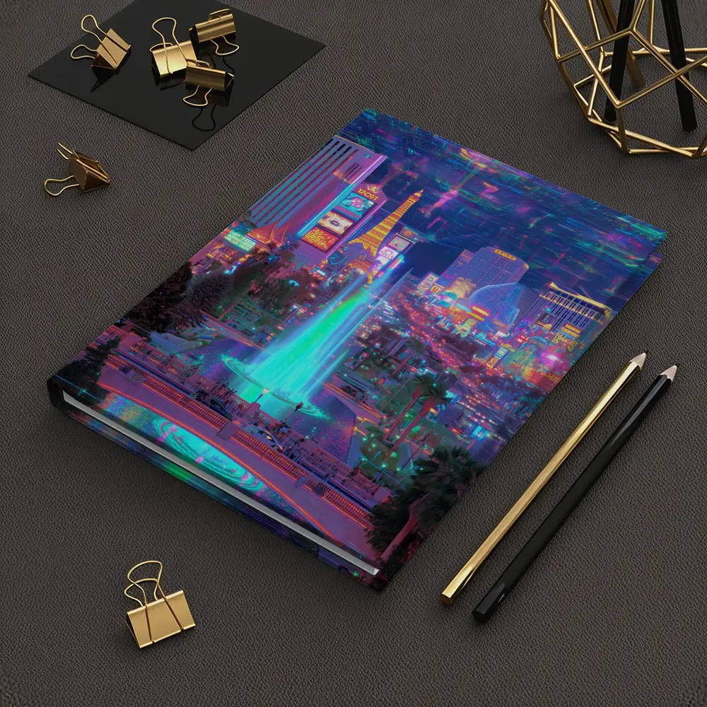Las Vegas Strip Neon Cyberpunk Night Fantasy – Notebooks