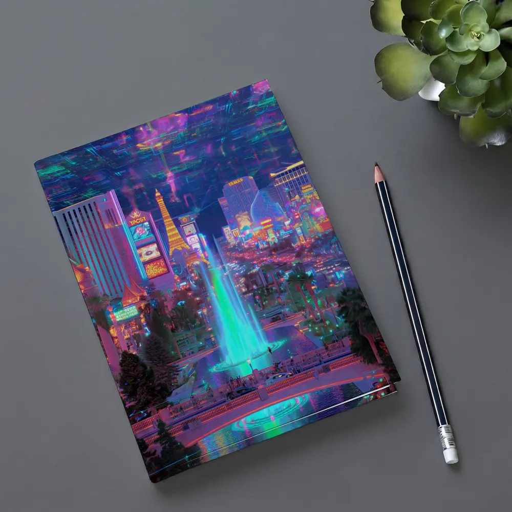 Las Vegas Strip Neon Cyberpunk Night Fantasy – Notebooks
