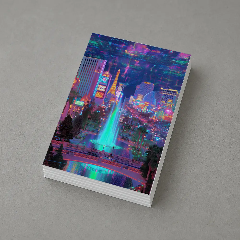 Las Vegas Strip Neon Cyberpunk Night Fantasy – Postcards
