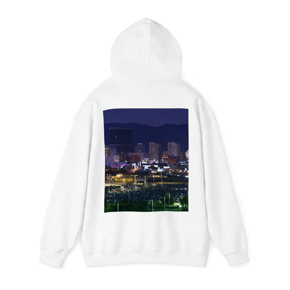 Las Vegas Skyline at Night Mountains Behind – Hoodies