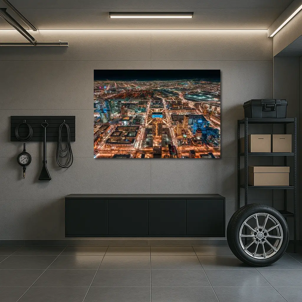 Astana Kazakhstan City Aerial Night View – Wall Art
