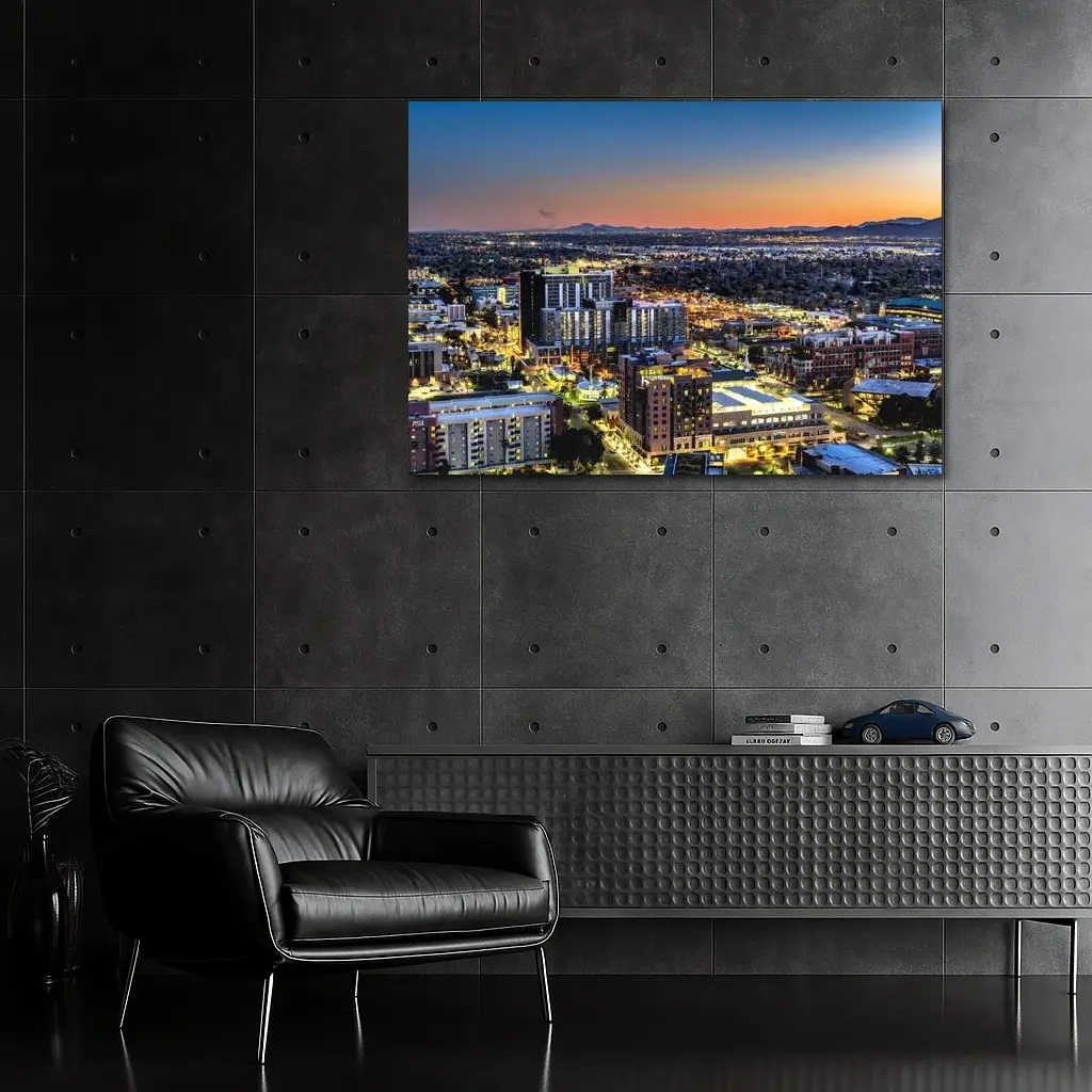 Phoenix Arizona City Skyline At Sunset – Wall Art