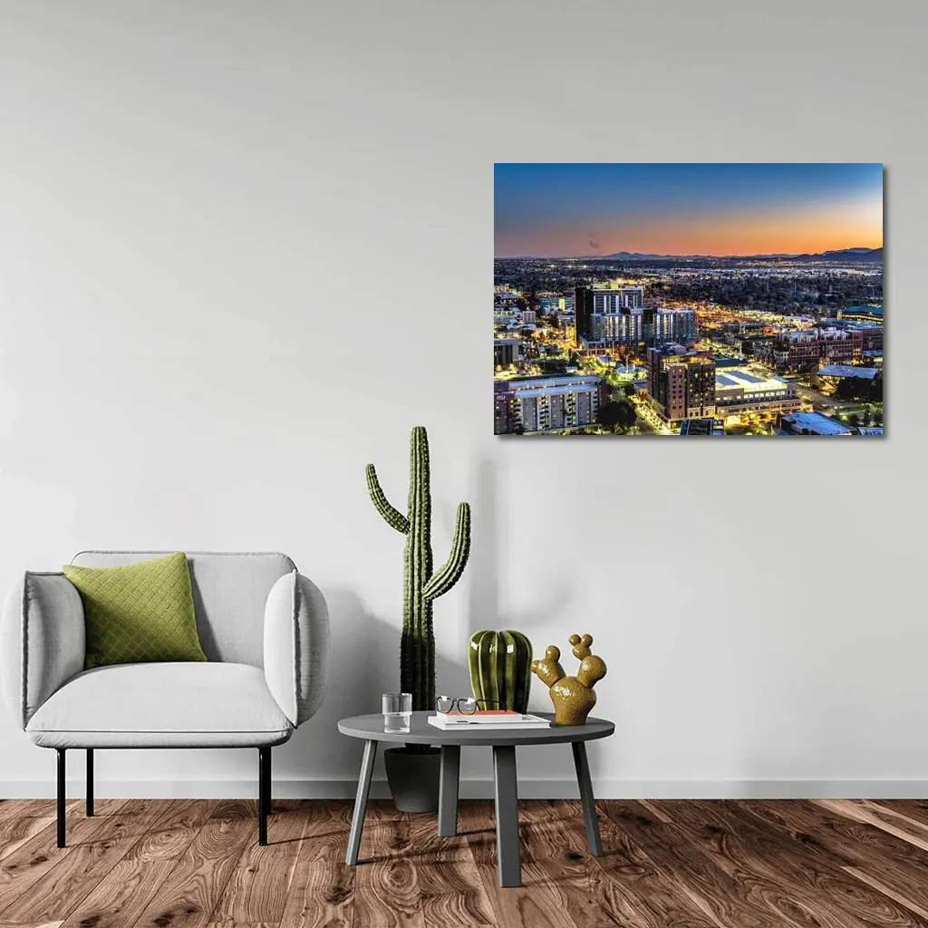 Phoenix Arizona City Skyline At Sunset – Wall Art