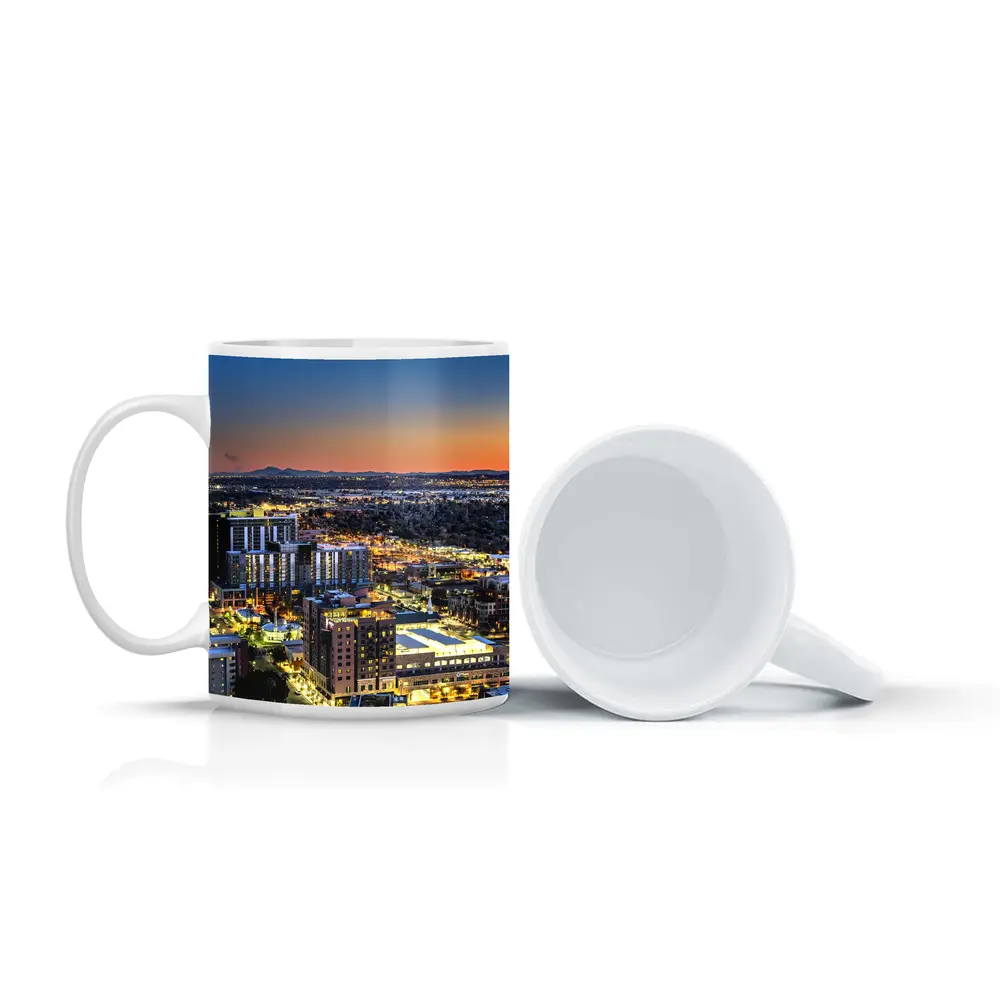 Phoenix Arizona City Skyline At Sunset – Mugs